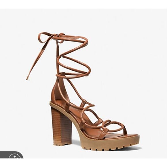 New NWOB Michael Michael Kors Vero Leather Platform Sandal‎ Size 10 - Picture 1 of 11